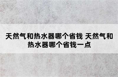 天然气和热水器哪个省钱 天然气和热水器哪个省钱一点